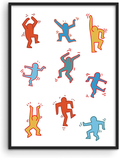 Keith Haring Poster Dance Figures- By Haus and Hues  | Keith Haring Wall Art Keith Haring Print Famous Paintings Posters Graffiti Art | Unframed Art Prints and Posters 12” x 16” (Dance Figures) Home & Garden > Decor > Artwork > Posters, Prints, & Visual Artwork HAUS AND HUES Dance Figures  