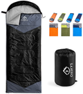 Oaskys Camping Sleeping Bag - 3 Season Warm & Cool Weather - Summer, Spring, Fall, Lightweight, Waterproof for Adults & Kids - Camping Gear Equipment, Traveling, and Outdoors  oaskys Black 31.5in x 86.6" 