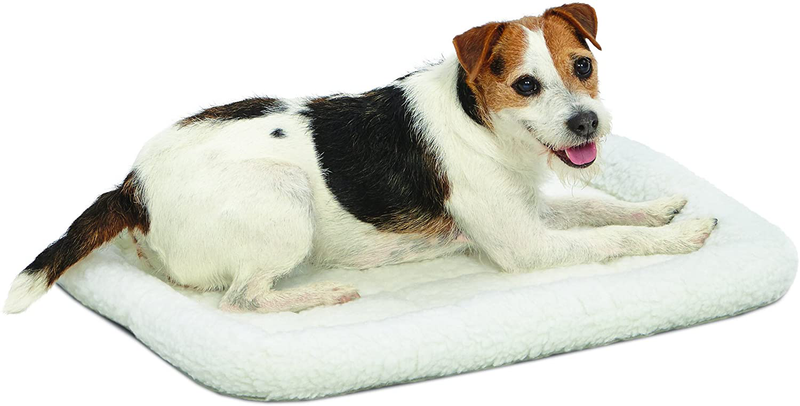 Midwest Bolster Pet Bed | Dog Beds Ideal for Metal Dog Crates | Machine Wash & Dry Animals & Pet Supplies > Pet Supplies > Cat Supplies > Cat Beds MidWest Homes for Pets White Fleece 24 in 