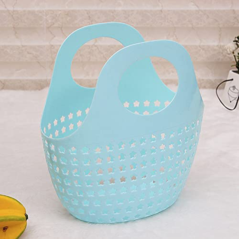 Portable Storage Basket, Plastic Storage Bins with Handle for Dorm, Bathroom, Garden, Cleaning Supplies, Blue Sporting Goods > Outdoor Recreation > Camping & Hiking > Portable Toilets & Showers Andmey   
