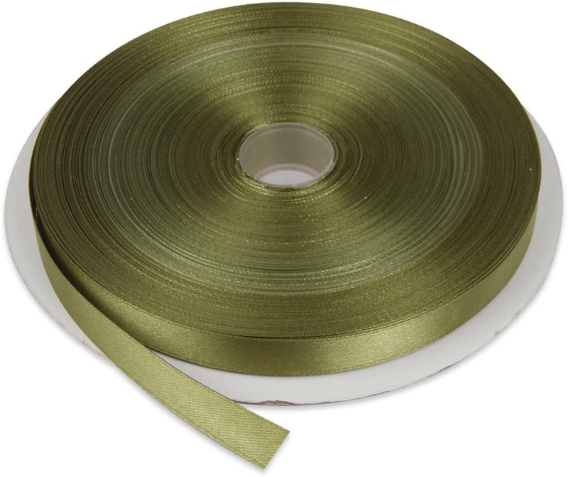 Topenca Supplies 3/8 Inches x 50 Yards Double Face Solid Satin Ribbon Roll, White Arts & Entertainment > Hobbies & Creative Arts > Arts & Crafts > Art & Crafting Materials > Embellishments & Trims > Ribbons & Trim Topenca Supplies Olive Green 1/2" x 50 yards 