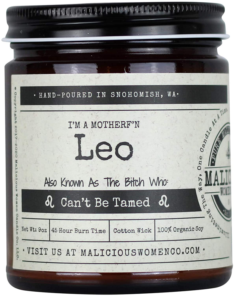 Malicious Women Candle Co - Virgo The Zodiac Bitch - Can Do It on Her Own…Neatly, Take A Hike (Wildflower, Cedar, Moss), All-Natural Soy Candle, 9 oz Home & Garden > Decor > Home Fragrances > Candles MALICIOUS WOMEN CANDLE CO. INFUSED WITHSASS Leo  
