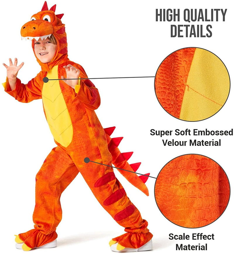 Morph Costumes Orange T-REX Kids Dinosaur Costume Boys And Girls Halloween Costume Available In Sizes T2 S M Apparel & Accessories > Costumes & Accessories > Costumes Morph   