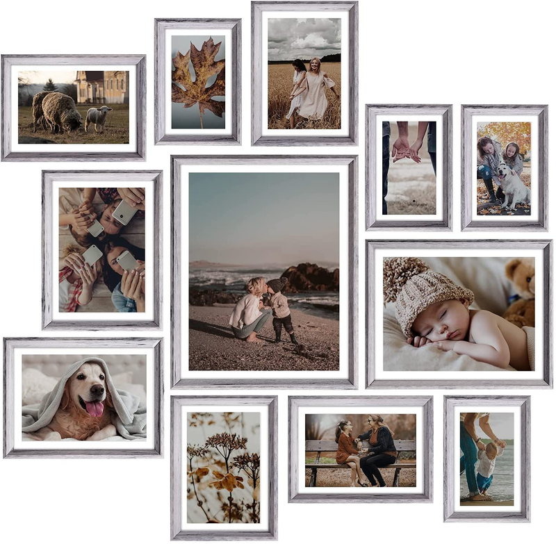 Picture Frames Set Wall Decor - 12 Pcs Photo Frames Collage for Wall or Tabletop Including 4x6 5x7 6x8 8x10 11x14 inch Home & Garden > Decor > Picture Frames Redriver Default Title  