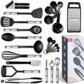 Kitchen Utensil Set 24 Nylon and Stainless Steel Utensil Set, Non-Stick and Heat Resistant Cooking Utensils Set, Kitchen Tools, Useful Pots and Pans Accessories and Kitchen Gadgets (Black) Sporting Goods > Outdoor Recreation > Camping & Hiking > Camping Tools Kaluns Black 24 Pcs. 