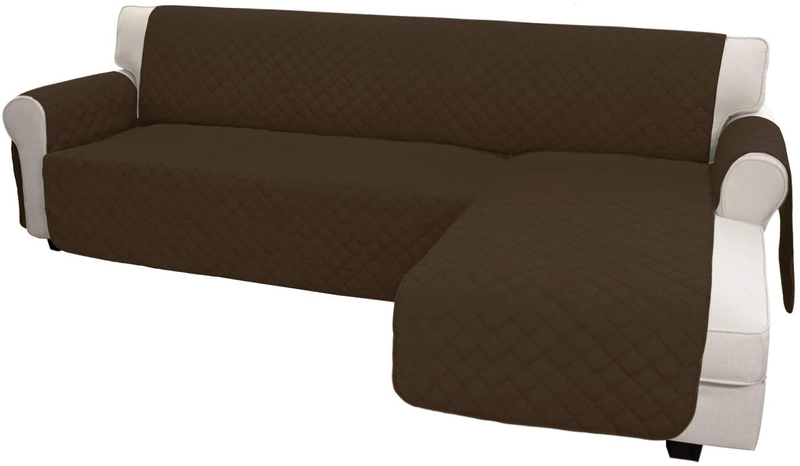 Easy-Going Sofa Slipcover L Shape Sofa Cover Sectional Couch Cover Chaise Slip Cover Reversible Sofa Cover Furniture Protector Cover for Pets Kids Children Dog Cat (Large,Dark Gray/Dark Gray) Home & Garden > Decor > Chair & Sofa Cushions Easy-Going Coffee/Coffee Large 