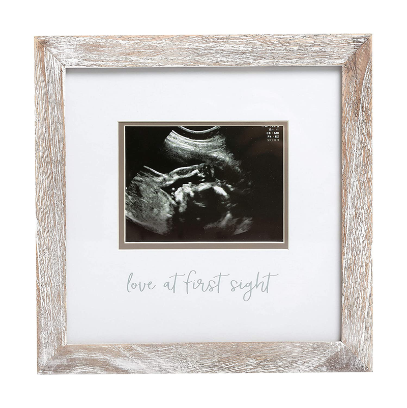 Pearhead Love at First Sight Sonogram Picture Frame, Baby Ultrasound Photo Frame, Baby Nursery Décor, White Home & Garden > Decor > Seasonal & Holiday Decorations Pearhead Rustic Sonogram Frame  