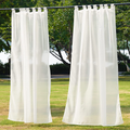 NICETOWN Extra Long Outdoor Drape - Tab Top Indoor Outdoor Waterproof Sheer Curtain Panel with Rope Tieback for Pergola, Front Porch (1 Piece, 100 X 96 Inch in White) Sporting Goods > Outdoor Recreation > Camping & Hiking > Mosquito Nets & Insect Screens NICETOWN Beige W54 x L84 