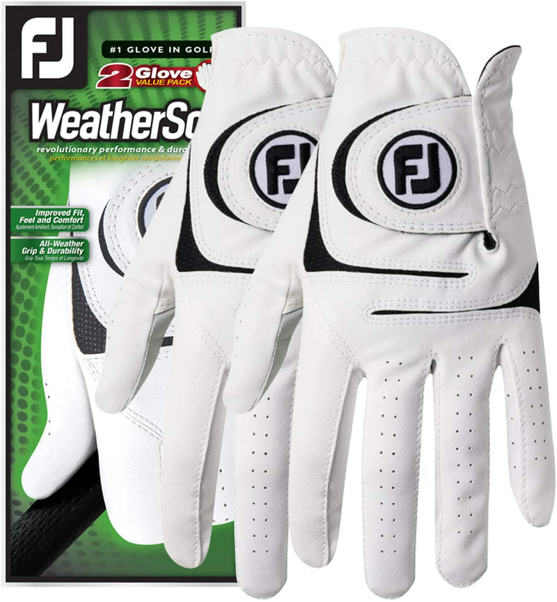 FootJoy Men's WeatherSof Golf Gloves, Pack of 2 (White)  FootJoy Left X-Large 