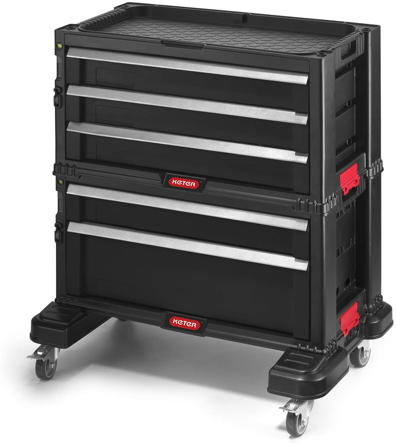 Keter Rolling Tool Chest with Storage Drawers, Locking System and 16 Removable Bins-Perfect Organizer for Automotive Tools for Mechanics and Home Garage Hardware > Hardware Accessories > Tool Storage & Organization Keter   