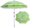 SNAIL Beach Umbrella 7FT Outdoor Sunshade Umbrella with Integrated Sand Anchor & Tilt Aluminum Pole Portable Sun Protection Wind Resistant Umbrella with Air Vent and Carrying Bag for Sand, Yellow