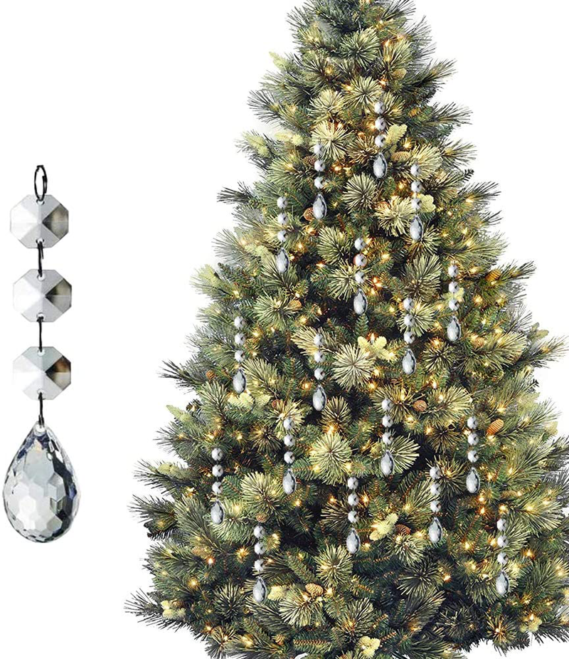 HOHIYA Crystal Ornaments Christmas Tree Decoration Dangle Drop Chandelier Prisms Clear 30pcs Home & Garden > Decor > Seasonal & Holiday Decorations& Garden > Decor > Seasonal & Holiday Decorations HOHIYA Dangle Drop A  
