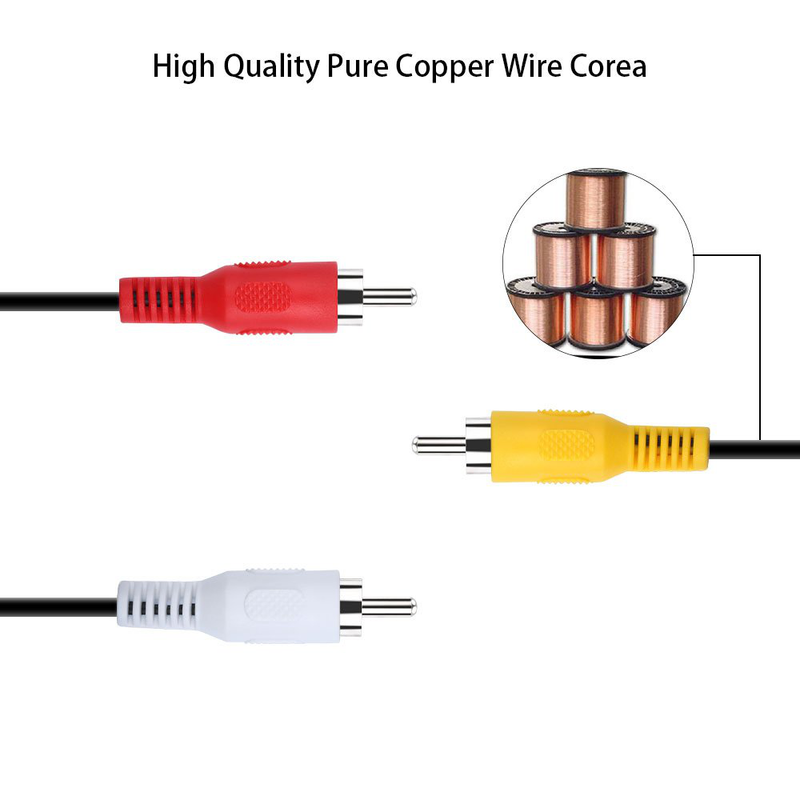 Onvian 3.5mm to 3 RCA Male Plug to RCA Stereo Audio Video Male AUX Cable 5FT Cord Electronics > Electronics Accessories > Cables > Audio & Video Cables Onvian   