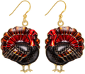 Christmas Earrings for Womens Girls, Enameled Xmas Holiday Jewelry Thanksgiving Turkey Drop Dangle Earrings Set