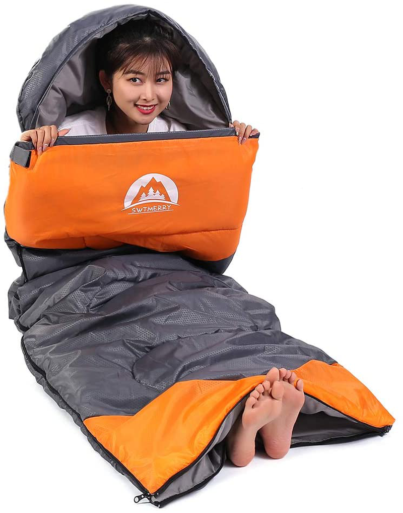Sleeping Bag 3 Seasons (Summer, Spring, Fall) Warm & Cool Weather - Lightweight,Waterproof Indoor & Outdoor Use for Kids, Teens & Adults for Hiking and Camping Sporting Goods > Outdoor Recreation > Camping & Hiking > Sleeping Bags SWTMERRY   