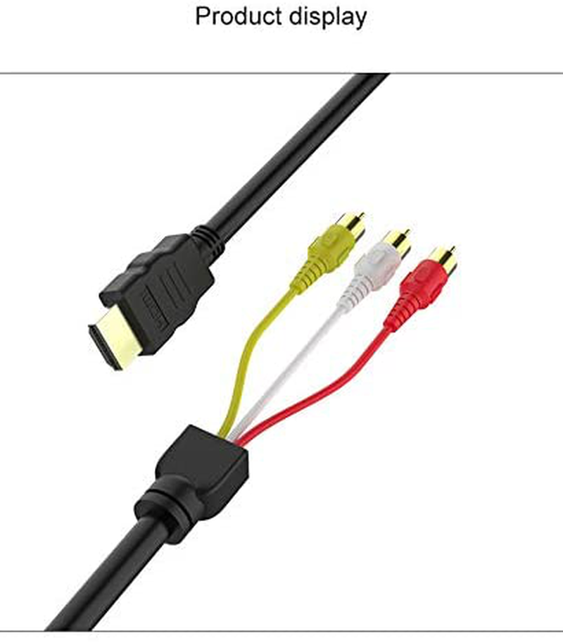HDMI to RCA Cable,1080P HDMI Male to 3rca Video Audio AV Composite Male M/M Connector Adapter Cable Cord Transmitter(NO Signal Conversion Function), One-Way Transmission from HDMI to RCA for TV HDTV Electronics > Electronics Accessories > Cables > Audio & Video Cables KOROMU   