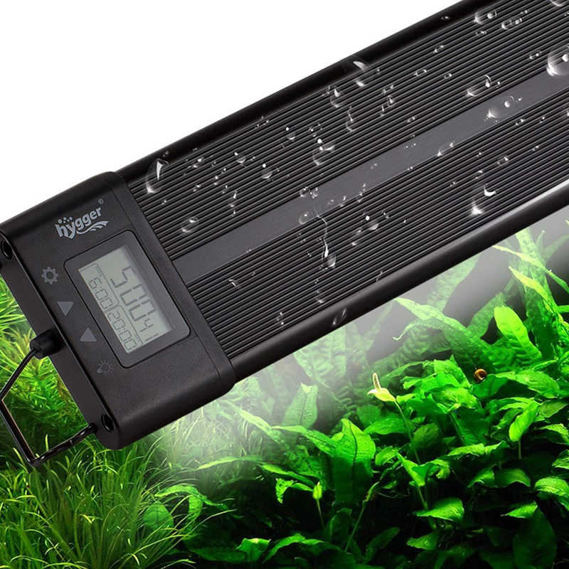 hygger Aquarium Programmable LED Light, Full Spectrum Plant Fish Tank Light Extendable Brackets with LCD Setting Display, IP68 Waterproof, 7 Colors, 4 Modes for Novices Advanced Players Animals & Pet Supplies > Pet Supplies > Fish Supplies > Aquarium Lighting hygger 48W for 30~36inch long fish tank  