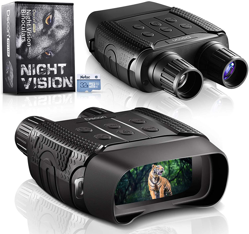 Night Vision and Day Binoculars for Hunting in 100% Darkness - Digital Infrared Goggles Military for Viewing 984ft/300M in Dark with 2.31" LCD Screen, Take Day Night IR Photos Video 32G TF Card Adults  Dsoon Cost-effective  