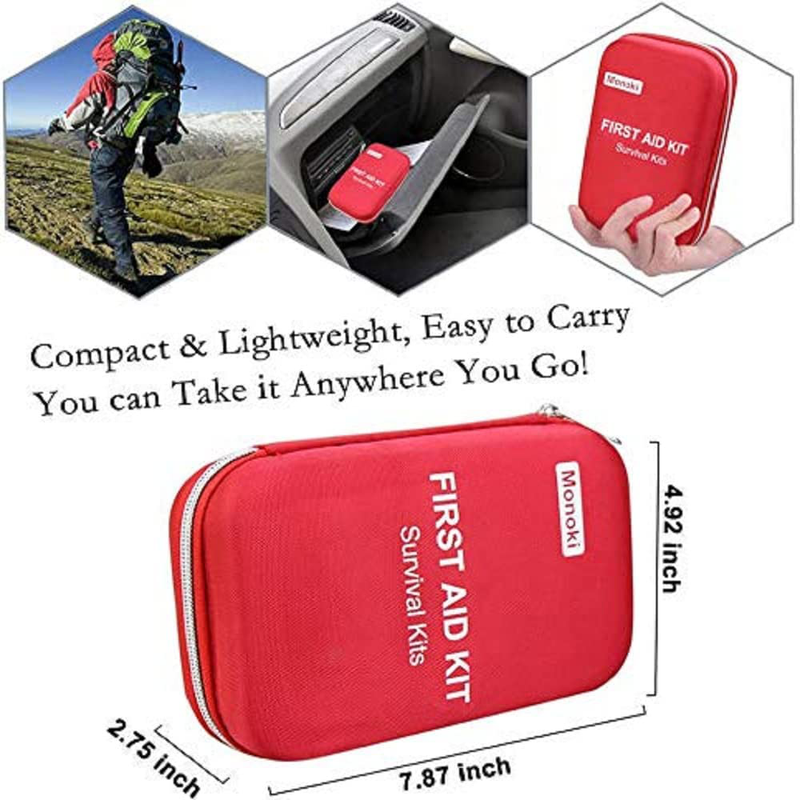 Monoki First Aid Kit Survival Kit, 241Pcs Upgraded Outdoor Emergency Survival Kit Gear - Medical Supplies Trauma Bag Safety First Aid Kit for Home Office Car Boat Camping Hiking Hunting Adventures Sporting Goods > Outdoor Recreation > Camping & Hiking > Camping Tools Monoki   