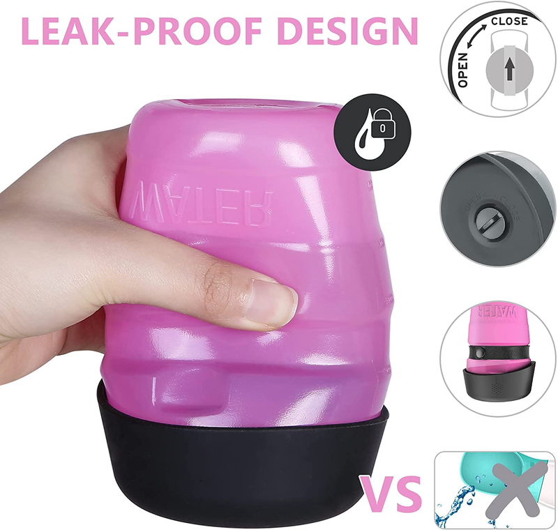 lesotc Pet Water Bottle for Dogs, Dog Water Bottle Foldable, Dog Travel Water Bottle, Dog Water Dispenser, Lightweight & Convenient for Travel BPA Free