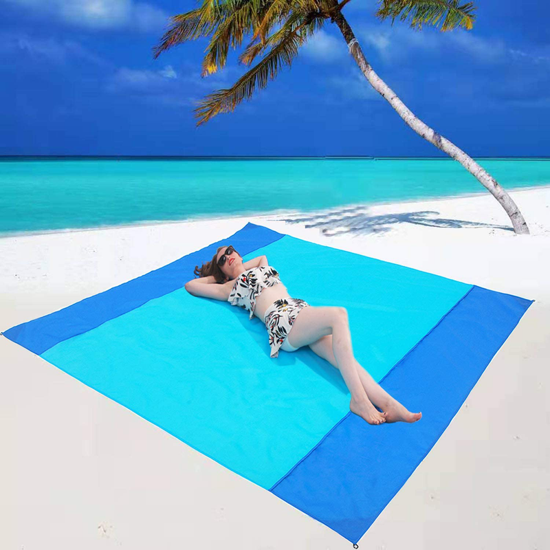 Sand Free Beach Blanket, Large/Oversized Outdoor Picnic Mat Waterproof Quick Drying Ripstop Nylon Compact Sandproof Beach Blanket for Camping Hiking Fishing Travel (L,82"X79") Home & Garden > Lawn & Garden > Outdoor Living > Outdoor Blankets > Picnic Blankets Earthsport   