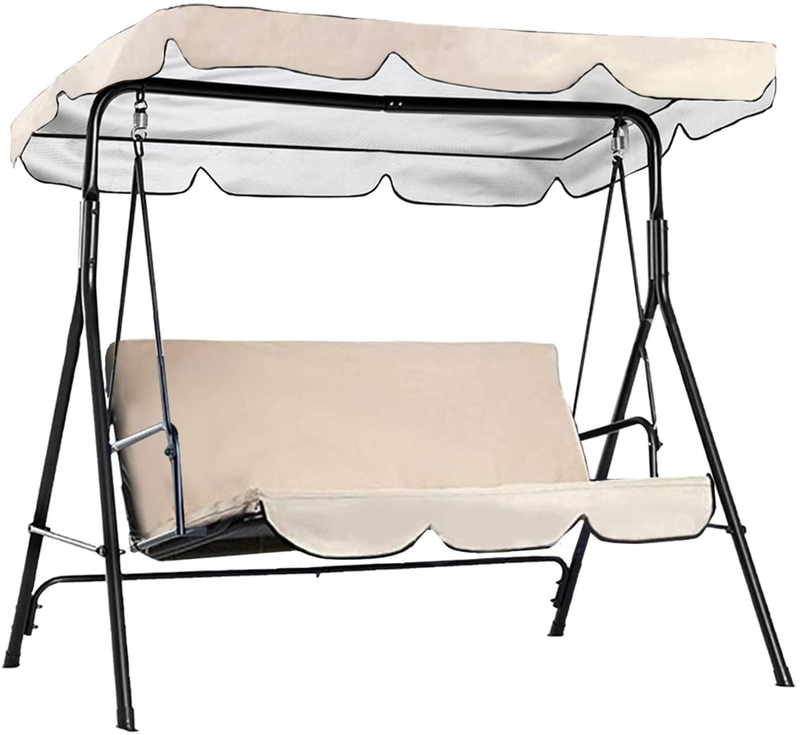 Persever Patio Swing Canopy Replacement Cover, Garden Swing Canopy Top Cover, Swing Chair Awning, Unique Velcro Design Windproof Cream-55"x47"x5.9" Home & Garden > Lawn & Garden > Outdoor Living > Porch Swings Persever 75"x52"x5.9"  