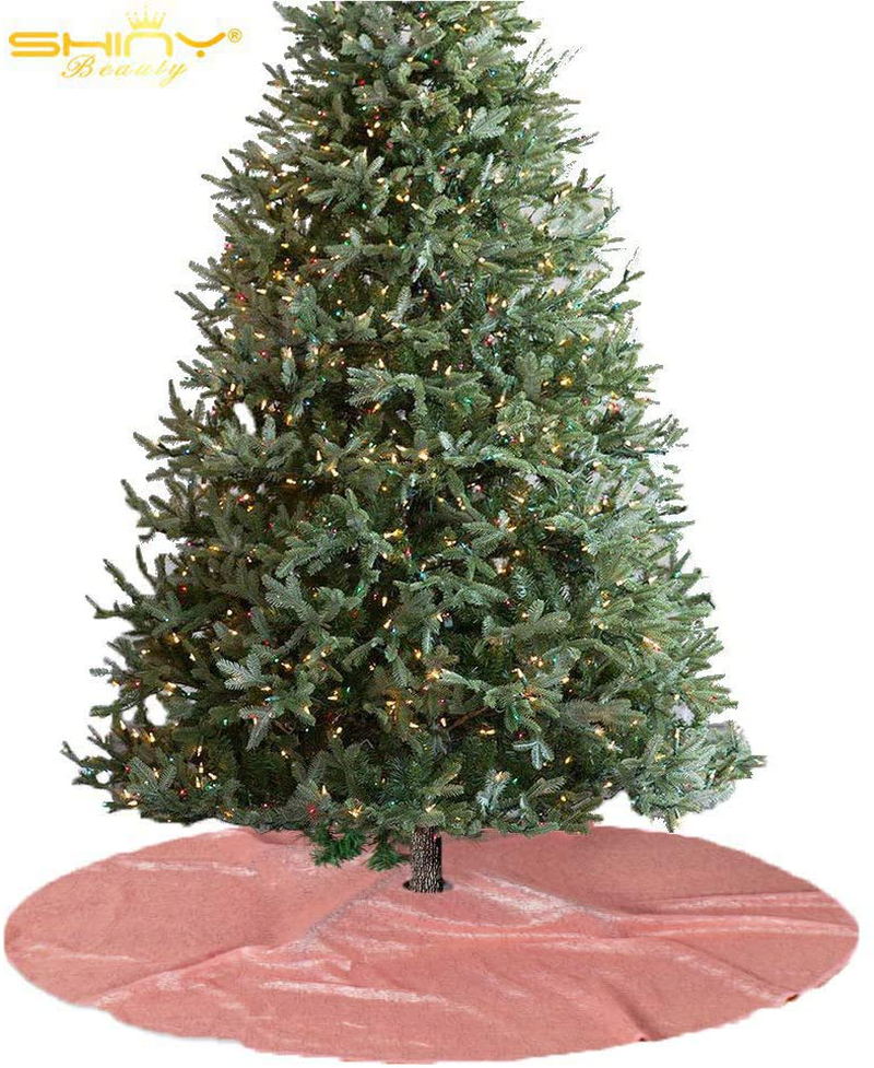 ShinyBeauty Tree Skirt Pink Tree Skirt Christmas Tree Skirt 36 inch Christmas Decoration Y1107 Home & Garden > Decor > Seasonal & Holiday Decorations > Christmas Tree Skirts ShinyBeauty   