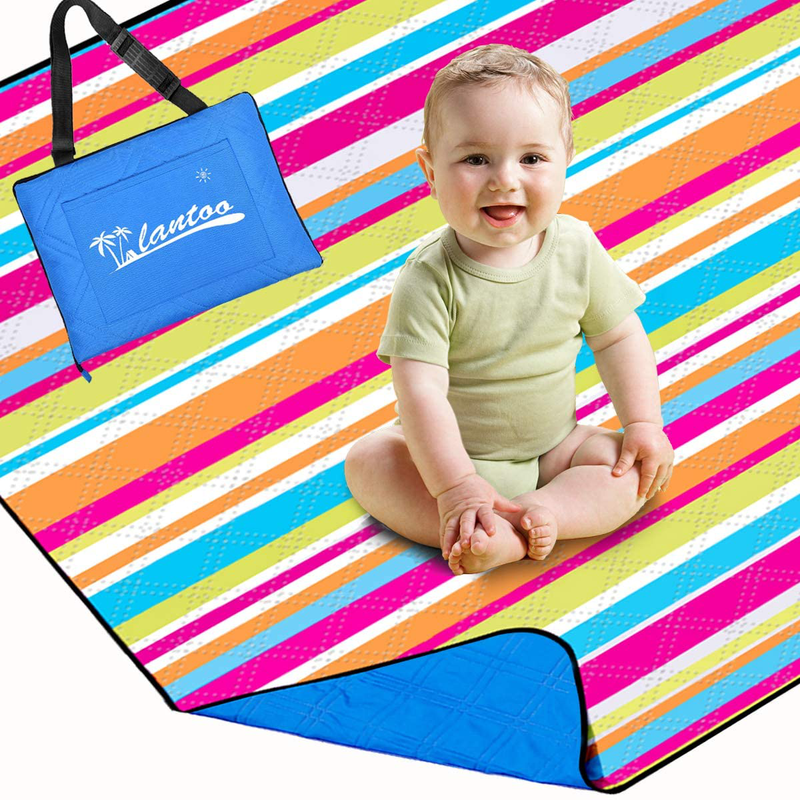 Extra Large Outdoor Picnic Blanket 79"x79", Lantoo Extra Soft Portable Beach Blanket Mat W/ Compact Tote, Foldable, Machine Washable for Camping Hiking Travel Home & Garden > Lawn & Garden > Outdoor Living > Outdoor Blankets > Picnic Blankets Lantoo Default Title  