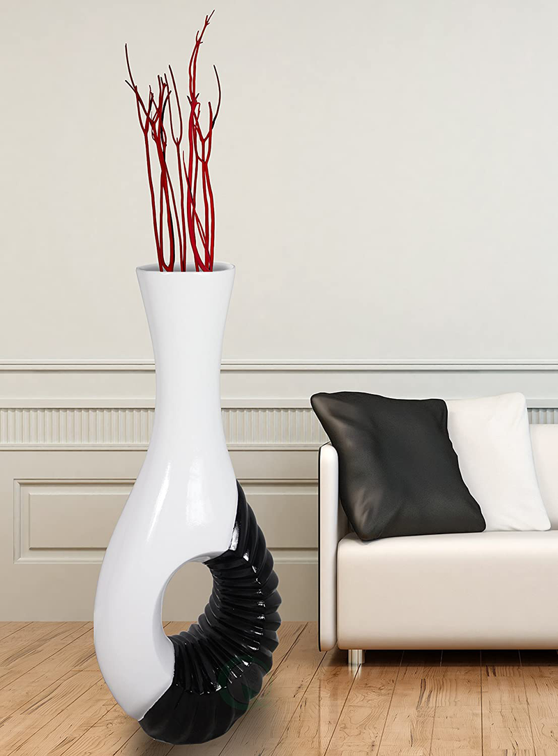 Modern Black and White Large Floor Vase Home & Garden > Decor > Vases Quickway Imports Default Title  
