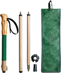 FOREST PILOT Trekking Poles- 1-Pc Pack - Adjustable Hiking or Walking Stick –Strong, Natural Beech Wood - Quick Adjust Flip-Lock - Beech Wood Grip, Leather Strap