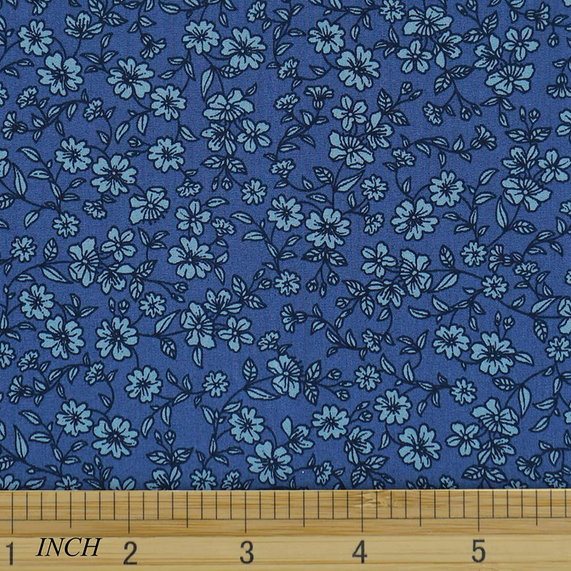 Master FAB -100% Cotton Fabric by The Yard for Sewing DIY Crafting Fashion Design Printed Floral(Spring Flowers Blue)