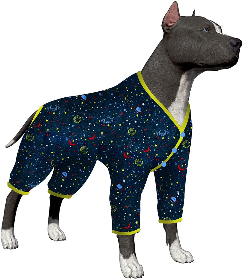 Lovinpet Big Dog/Pullover/Full Belly Coverage/For Big Dogs/Pitbull Shirt for Men Big Dogs/Rabbit and Wild Horse Prints/Lightweight Pullover Pet Pajamas/Full Coverage Large Dog Pjs Onesie Jumpsuit Animals & Pet Supplies > Pet Supplies > Dog Supplies > Dog Apparel LovinPet Blue Yellow XX-Large 