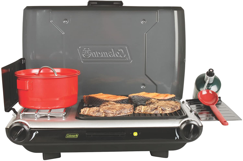 Coleman Camp Propane Grill/Stove+ , Black and Silver Sporting Goods > Outdoor Recreation > Camping & Hiking > Camping Tools The Coleman Company, Inc.   