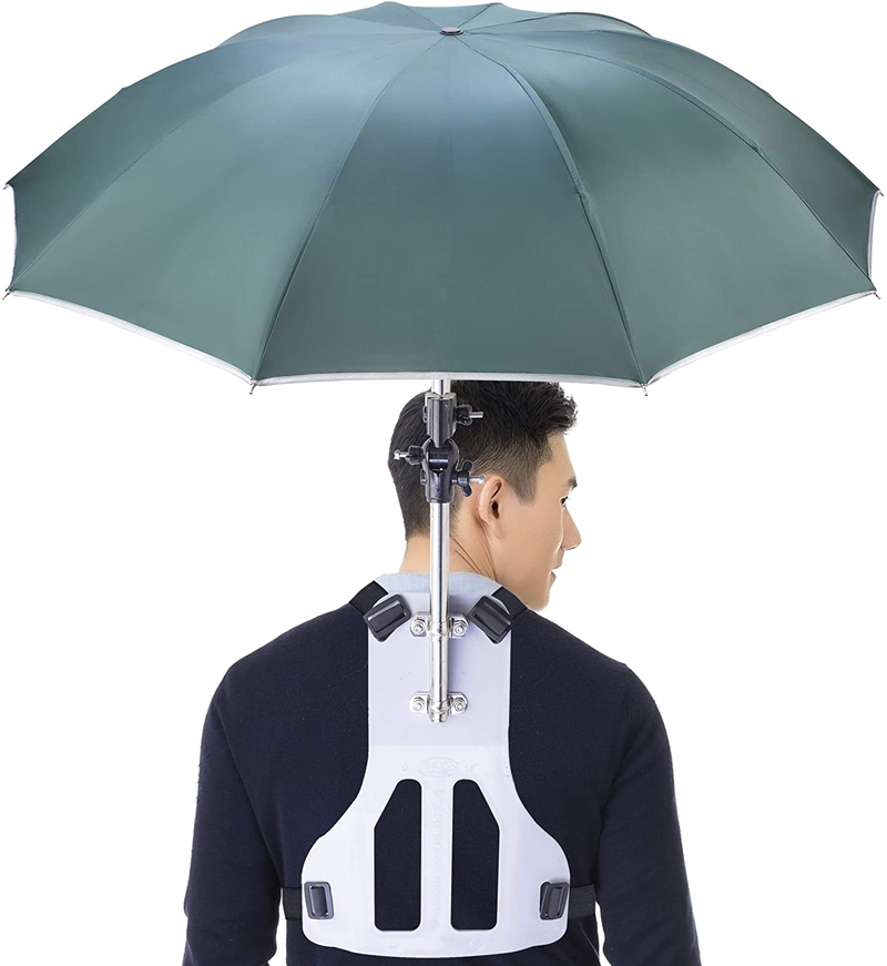 Primo Supply Wearable Hands-Free Umbrella Sun Rain Blocker Fishing Outdoor Use Running Jogging Get Shade and Avoid Hot Afternoons Outside and UV Sunburn Home & Garden > Lawn & Garden > Outdoor Living > Outdoor Umbrella & Sunshade Accessories Primo Supply GREEN / GREY  