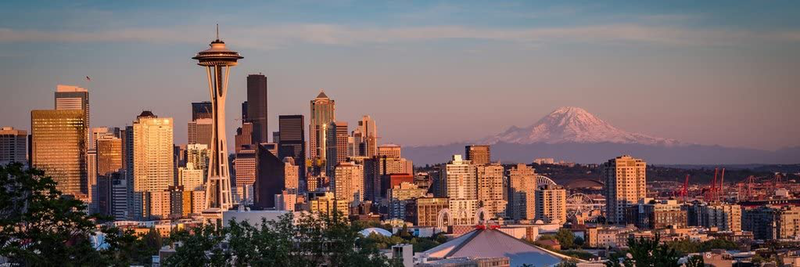 Seattle Skyline at Sunset Panoramic Photo Photograph Cool Wall Decor Art Print Poster 36X12 Home & Garden > Decor > Artwork > Posters, Prints, & Visual Artwork Poster Foundry   