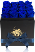 Perfectione Roses Luxury Preserved Roses in a Box, Red Real Roses Valentines Day Gifts for Her, Birthday Gifts for Women, for Wife Home & Garden > Decor > Seasonal & Holiday Decorations Perfectione Roses Royal Blue  