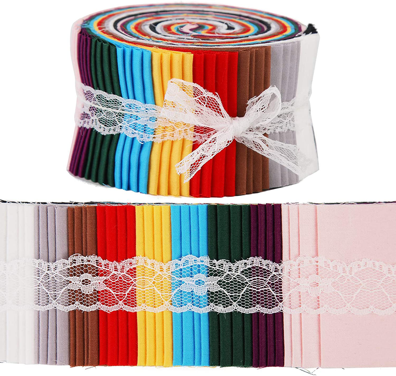 Roll Up Cotton Fabric Quilting Strips, Jelly Roll Fabric, Cotton Craft Fabric Bundle, Patchwork Craft Cotton Quilting Fabric, Cotton Fabric, Quilting Fabric with Different Patterns for Crafts Arts & Entertainment > Hobbies & Creative Arts > Arts & Crafts > Art & Crafting Materials > Textiles > Fabric ZMAAGG 40pcs-5  