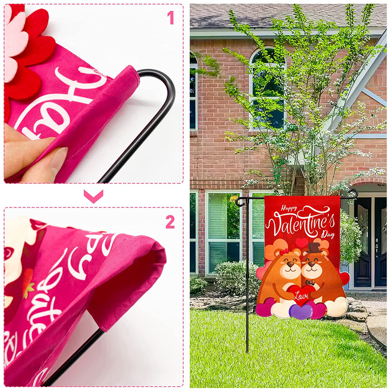 Teeker Valentines Day Flag Double Sided Valentine'S Day Decor for Wedding Party Home Valentines Day Decorations Yard Outdoor Decoration (Flag Pole NOT Included) Home & Garden > Decor > Seasonal & Holiday Decorations Teeker   