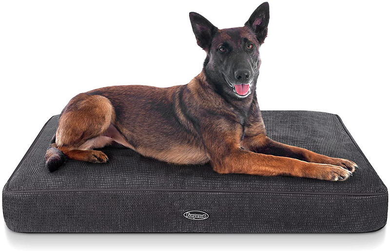 Furpezoo Waterproof Dog Beds for Large Dogs, Orthopedic Foam Dog Pillows with Soft Washable Cover Easy to Clean, Pet Crate Bed Mat Pad, Grey Animals & Pet Supplies > Pet Supplies > Dog Supplies > Dog Beds Furpezoo M(33x22x4in)  