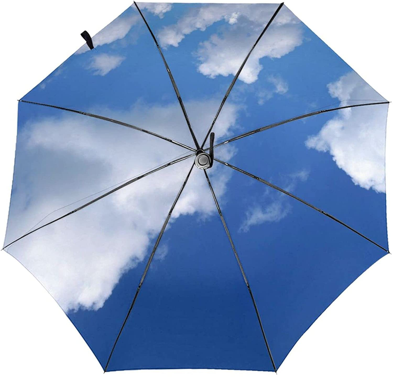 Peace sign portable Umbrella sunshade - Auto Open and Close Button and 8 Rib Reinforced Canopy Home & Garden > Lawn & Garden > Outdoor Living > Outdoor Umbrella & Sunshade Accessories Wujiuo Blue Sky And White Cloud One Size 