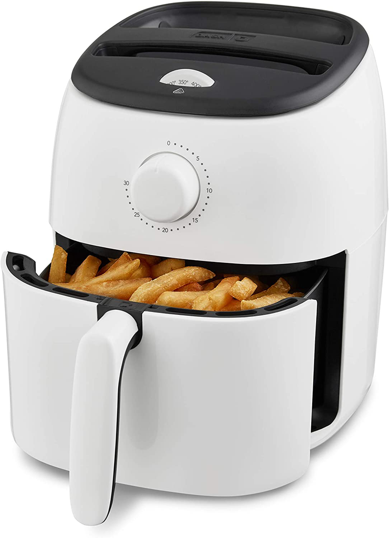 Dash DCAF200GBGY02 Tasti Crisp Electric Air Fryer Oven Cooker with Temperature Control, Non-stick Fry Basket, Recipe Guide + Auto Shut Off Feature, 1000-Watt, 2.6Qt, Grey Home & Garden > Kitchen & Dining > Kitchen Tools & Utensils > Kitchen Knives Dash White 2.6Qt 