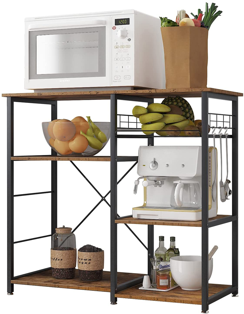 Soges 3-Tier Kitchen Baker's Rack Utility Microwave Oven Stand Storage Cart Workstation Shelf, W5s-B Home & Garden > Kitchen & Dining > Food Storage soges Rustic Brown  