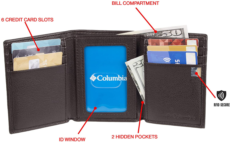 Columbia Men'S RFID Trifold Wallet Home & Garden > Decor > Seasonal & Holiday Decorations Columbia   