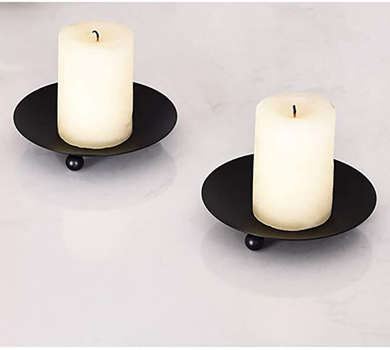 STKYGOOD Candle Holders Set of 2 Christmas Classic Candle Holders Candle Candlesticks Frosted Iron Modern Candle Holders for Living Room/Dinning Room Table Decoration Black Home & Garden > Decor > Home Fragrance Accessories > Candle Holders STKYGOOD   