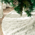 DegGod Plush Christmas Tree Skirts, 48 inches Luxury Snowy White Faux Fur Xmas Tree Base Cover Mat with Silver Snowflakes for Xmas New Year Home Party Decorations (Silver, 48 inches) Home & Garden > Decor > Seasonal & Holiday Decorations > Christmas Tree Skirts DegGod Silver 48 inches 
