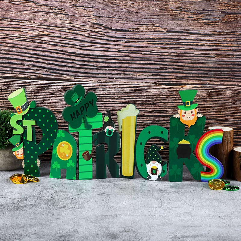 Fovths St. Patrick'S Wooden Screen Sign 17.7 X 7.9 X 0.3 Inches Wooden Table Ornaments for St. Patrick'S Day Shamrock St. Patrick'S Day Table Sign Decoration for Home Office Arts & Entertainment > Party & Celebration > Party Supplies Fovths   