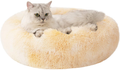 Love's cabin 20in Cat Beds for Indoor Cats - Cat Bed with Machine Washable, Waterproof Bottom - Coffee Fluffy Dog and Cat Calming Cushion Bed for Joint-Relief and Sleep Improvement Animals & Pet Supplies > Pet Supplies > Cat Supplies > Cat Beds Love's cabin Tie-Dye/Yellow 20" 