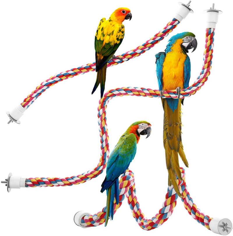Jusney Bird Rope Perches, Comfy Perch Parrot Toys for Rope Bungee Bird Toy [1 Pack] Animals & Pet Supplies > Pet Supplies > Bird Supplies Jusney 33 inch (Pack of 1)  