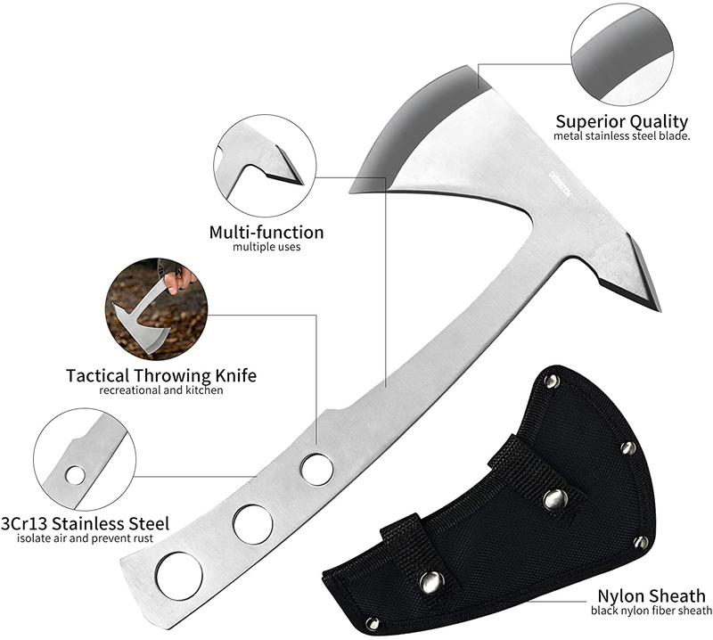 DISPATCH Axe Multi-Function for Survival Outdoor Hunting Camping Tools Tactical Hatchets with Nylon Sheath Sporting Goods > Outdoor Recreation > Camping & Hiking > Camping Tools DISPATCH   