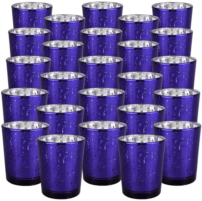 Just Artifacts 2.75-Inch Speckled Mercury Glass Votive Candle Holders (25pcs, Gold) Home & Garden > Decor > Home Fragrance Accessories > Candle Holders Just Artifacts Indigo  